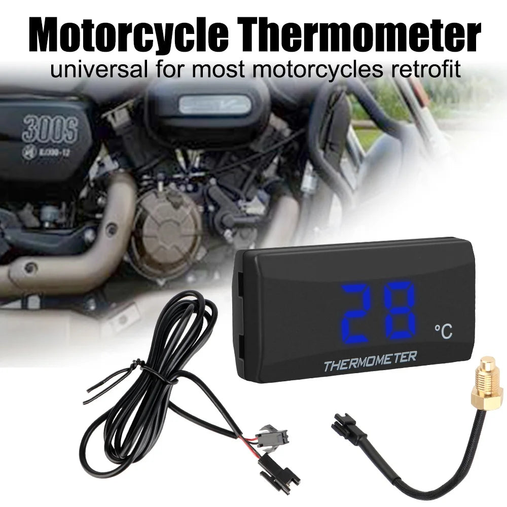 12V 0~120°C Monitor Motorcycle Thermometer Water Tank Retrofit Temperature Meter Indicator Warning With Sensors