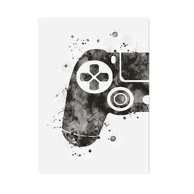 Game Gaming Room Gamepad Abstract Posters and Prints Wall Art Canvas Paintings Pictures Gamer Gift for Boys Children Room Decor