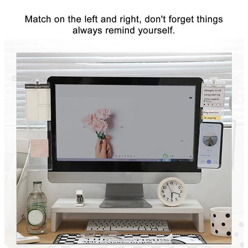 1/2PCS Monitor Memo Board Memo Display Side Panel Computer Side Panel Stable Transparent Computer Monitor Message Board