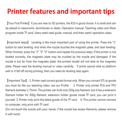 EasyThreed 3D Printer  Entry Level  Compatible with PLA TPU 1.75mm Filament  include Power Adaptor.