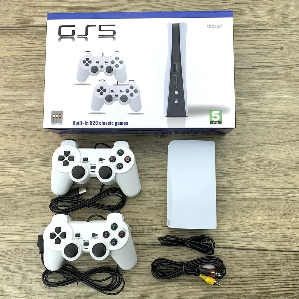 GS5 Pro G620 Video Game Console With 620 Classic Game 8 Bit TV Consola Retro Handheld Kids USB Two Wired Gaming Player AV Output