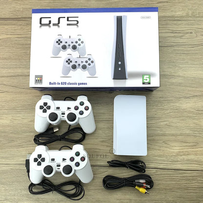 GS5 Pro G620 Video Game Console With 620 Classic Game 8 Bit TV Consola Retro Handheld Kids USB Two Wired Gaming Player AV Output