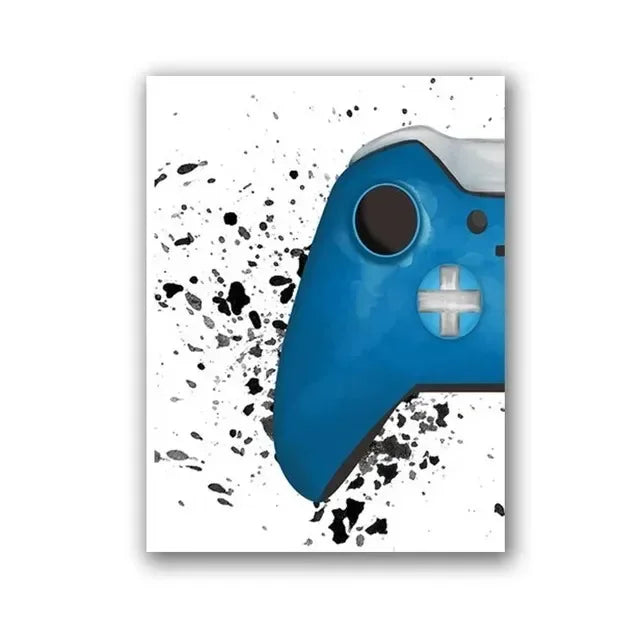 Game Gaming Room Gamepad Abstract Posters and Prints Wall Art Canvas Paintings Pictures Gamer Gift for Boys Children Room Decor