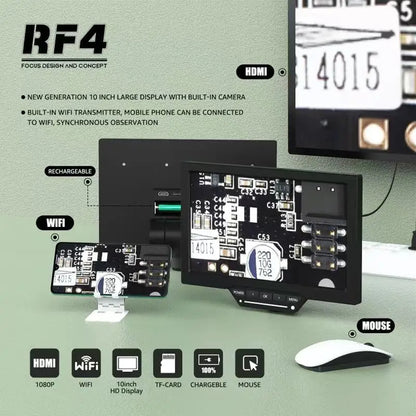 RF4 High Quality 10Inch Video Display Screen YS010W Observe Recorded PBC Phone Mobile Repair Tools Apply To Triocular Microscope