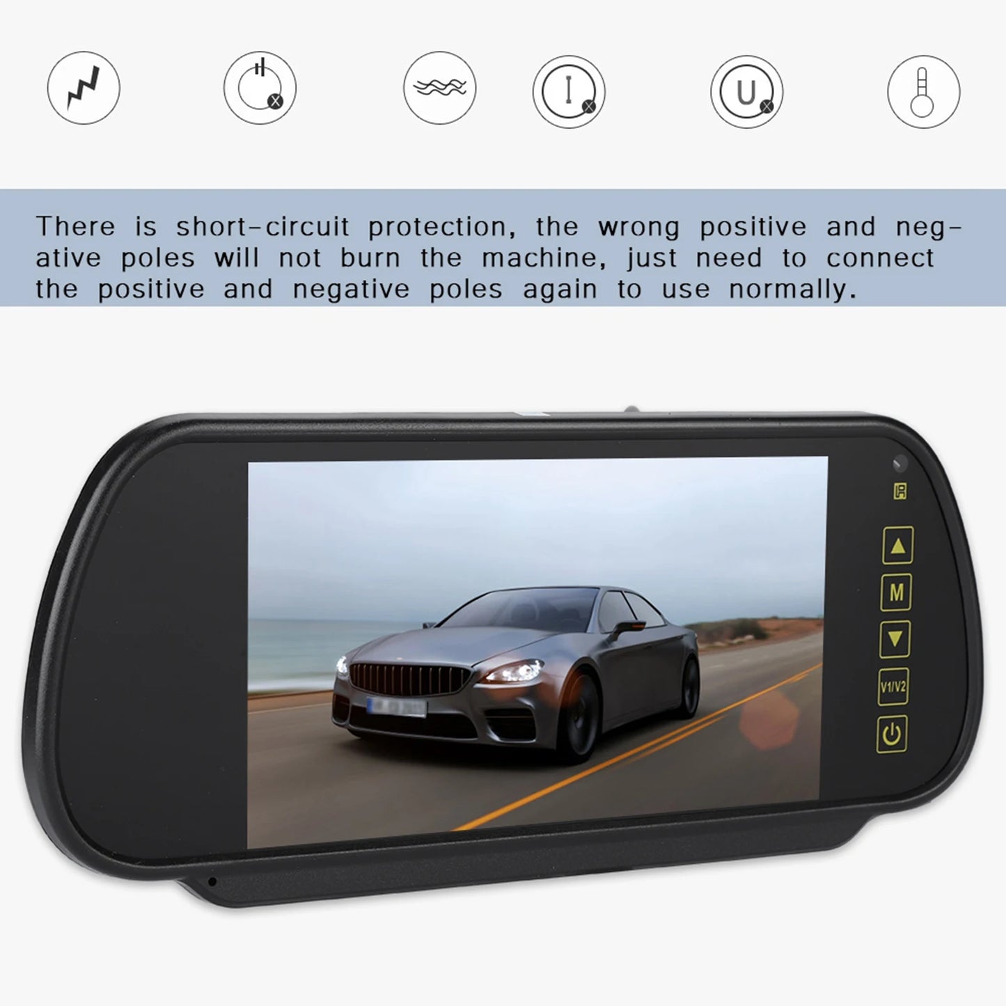 7inches Backup Monitor Rear View Monitor Rear View Mirror Monitor 7inches LCD Display Backup Camera Monitor for Rear View Camera