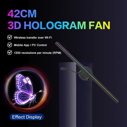 DARHYN Naked Eye 3D Holographic Fan Screen Stereo Display Suspended Projection Light Suspended Imaging Advertising Machine LED