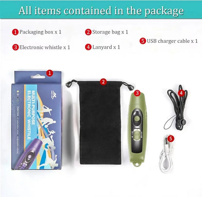 Electronic Whistle with Light, USB Charging, High Volume, Sports, Referee, Traffic, Pet Training, Outdoor