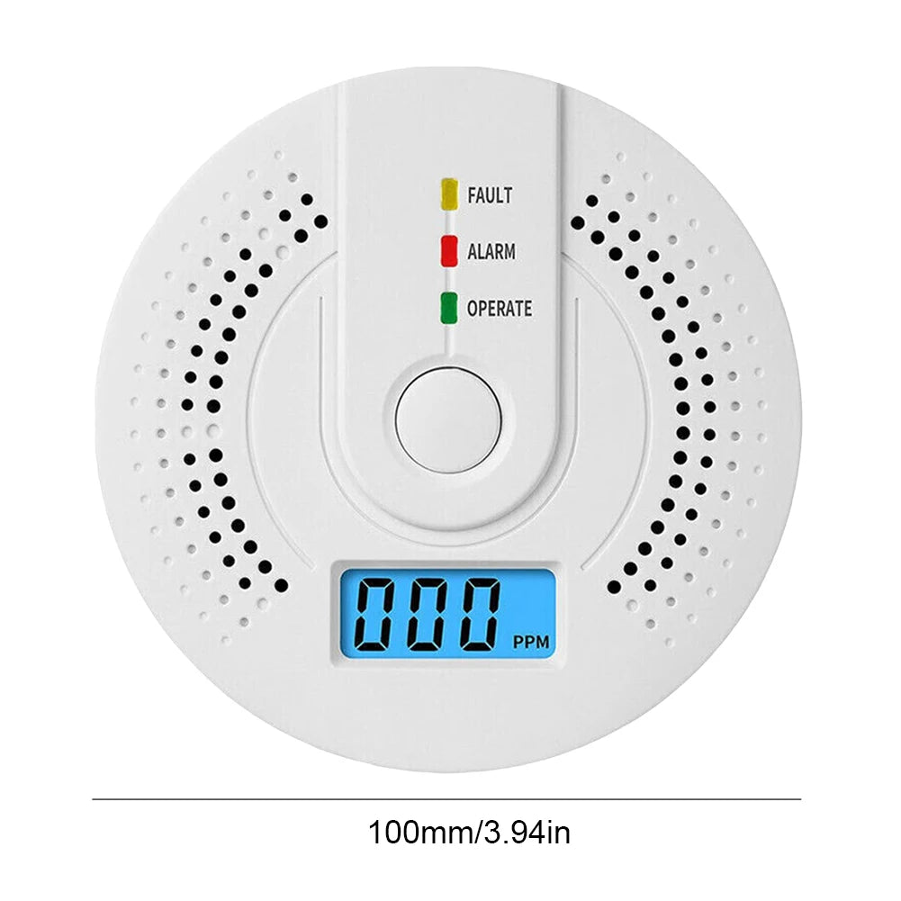 Smart Carbon Monoxide Detector Alarm Sound Warning LCD Digital Display Home Indoor Real-Time CO Monitor Poisoning CO Gas Monitor