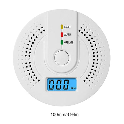 Smart Carbon Monoxide Detector Alarm Sound Warning LCD Digital Display Home Indoor Real-Time CO Monitor Poisoning CO Gas Monitor