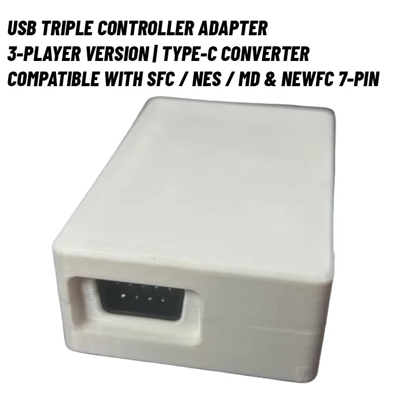 USB Triple SFC/NES/MD Controller To USB-C Interface Adapter 3D Printed Housing 7-Pin Controller Interface