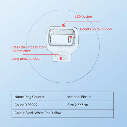 Digital LED Counter Electronic Finger Clicker Electronic Counting Convenient Tool People Flow Counter Easy To Use Counter
