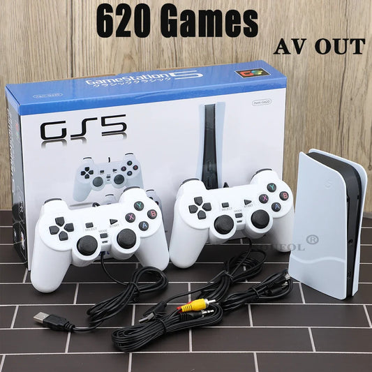 GS5 Pro G620 Video Game Console With 620 Classic Game 8 Bit TV Consola Retro Handheld Kids USB Two Wired Gaming Player AV Output