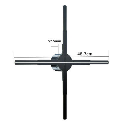 App Holographic Equipment 46cm 3d Led Fan Holograma Video Projecteur Advertising Ekran 3d Hologram Display for Showroom