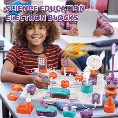 Kids DIY Science Experiment Electronic Building Blocks - Circuit Physics Toy, Exercise Children's Thinking Ability