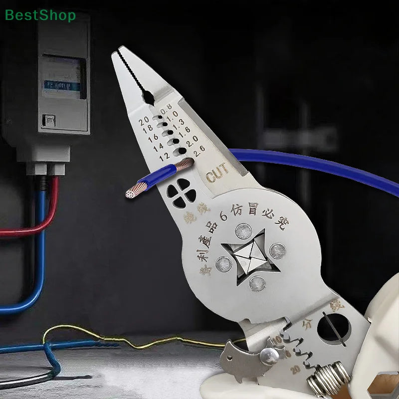 ♥♥♥Multi-functional Electrician's Pliers,Wire Stripping Pliers,Terminal Crimping Pliers Hand Tools