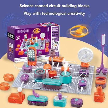 Kids DIY Science Experiment Electronic Building Blocks - Circuit Physics Toy, Exercise Children's Thinking Ability