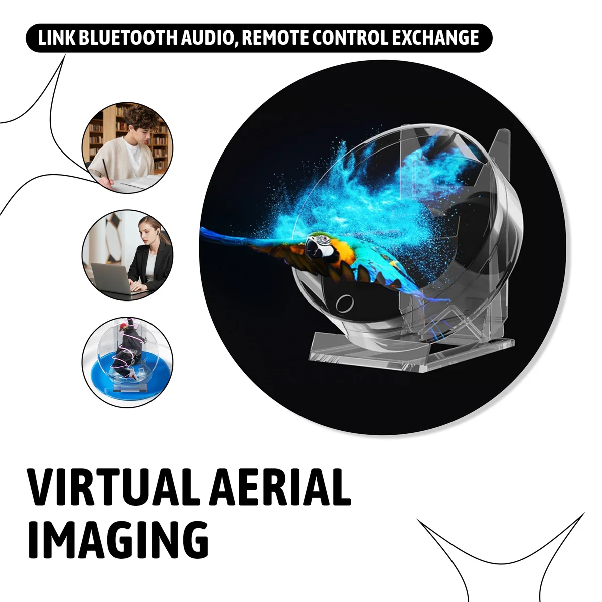 HOT 3D Fan Hologram Projector Desktop LED Sign Holographic Lamp Player Remote Display Support Images and Video