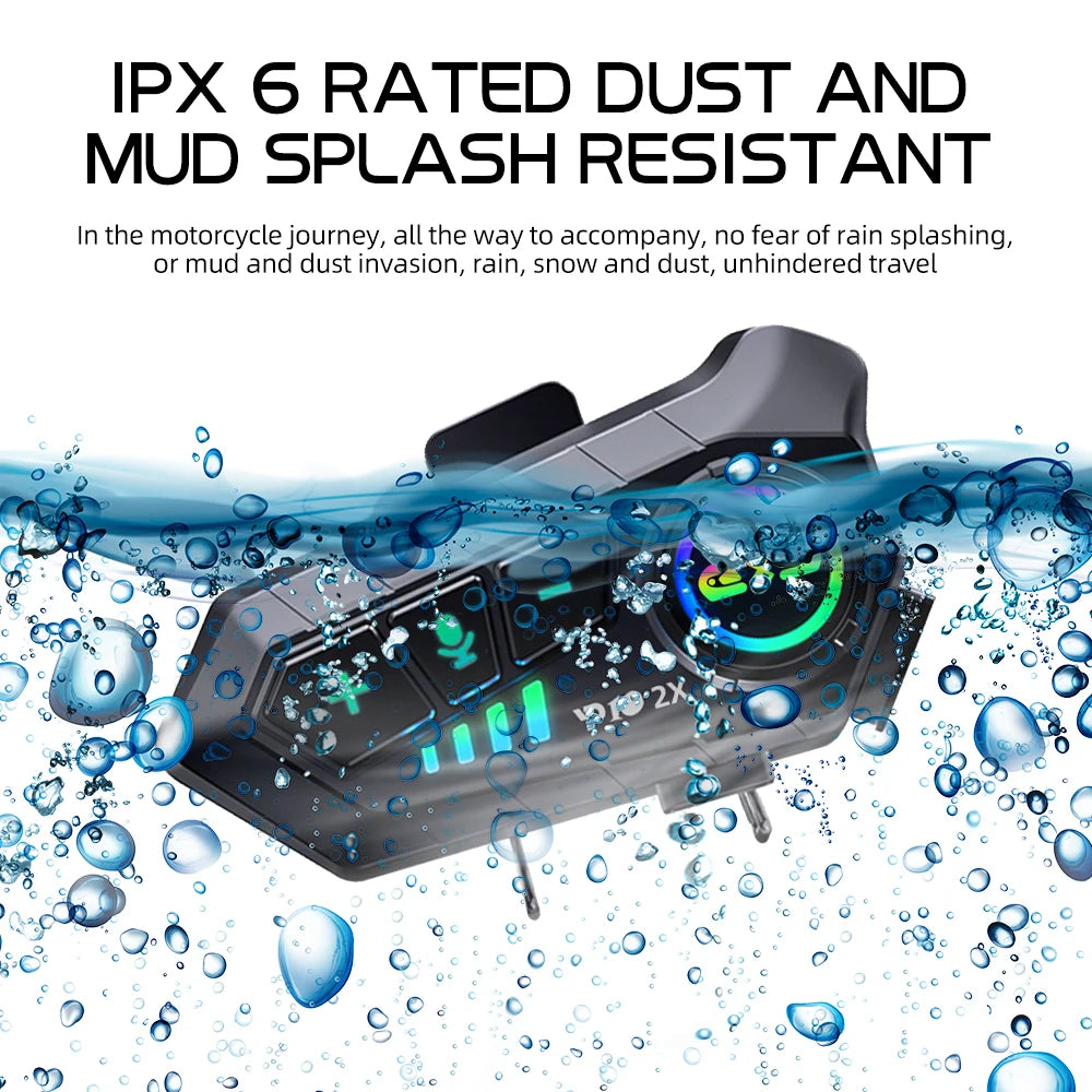 1/2Pcs Motorcycle Helmet Bluetooth Intercom Headset Wireless Interphone Intercomunicador Moto Waterproof HandsfreeCall Headphone