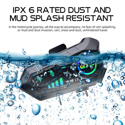 1/2Pcs Motorcycle Helmet Bluetooth Intercom Headset Wireless Interphone Intercomunicador Moto Waterproof HandsfreeCall Headphone