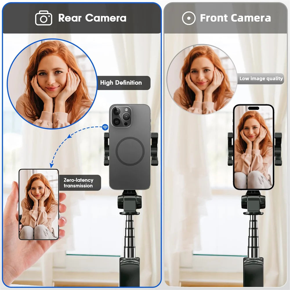 Magnetic Selfie Monitor Screen w Wireless Remote Phone Vlog Rear Camera Monitor for iPhone Android Recording Vlog Live Stream