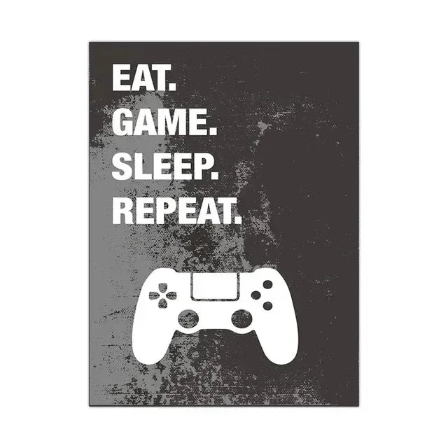 Game Gaming Room Gamepad Abstract Posters and Prints Wall Art Canvas Paintings Pictures Gamer Gift for Boys Children Room Decor