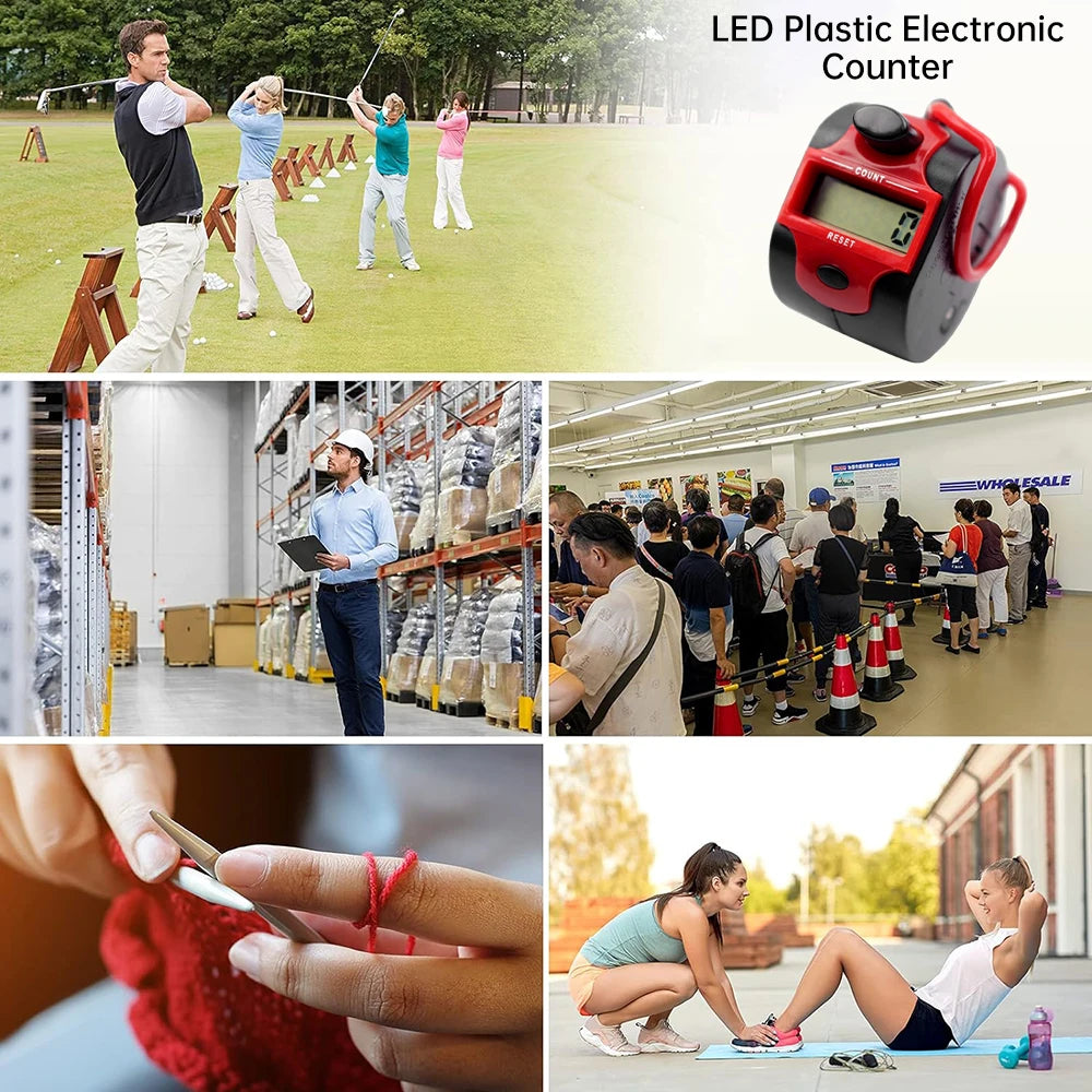 Handheld LED electronic counter 5-digit handheld LCD display electronic motion counting tool