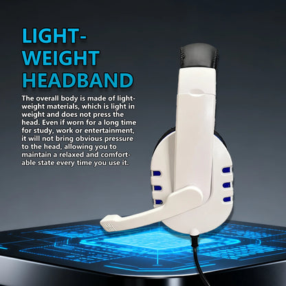 7260 Wired Headset with Mic，Ideal for Work Conferences、Study Documentation、Entertainment Gaming，Compatible with：PS4/PS5/Xbox One