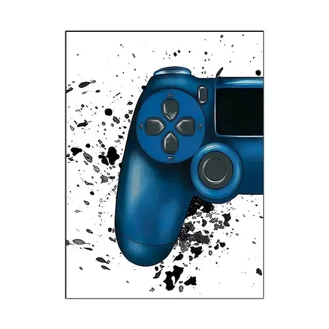 Game Gaming Room Gamepad Abstract Posters and Prints Wall Art Canvas Paintings Pictures Gamer Gift for Boys Children Room Decor