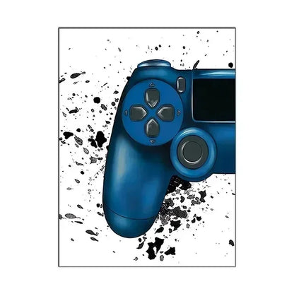 Game Gaming Room Gamepad Abstract Posters and Prints Wall Art Canvas Paintings Pictures Gamer Gift for Boys Children Room Decor