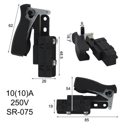 Electric Tool Switch 250V 10A Switch Electrical Life 20000 Times Mechanical Life 50w Times For Electric Power Tools