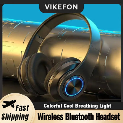 Head-Mounted Gaming Headphones Blutooth Surround Sound Stereo Wireless Earphone with Micro Phone Colourful PC Laptop Headset