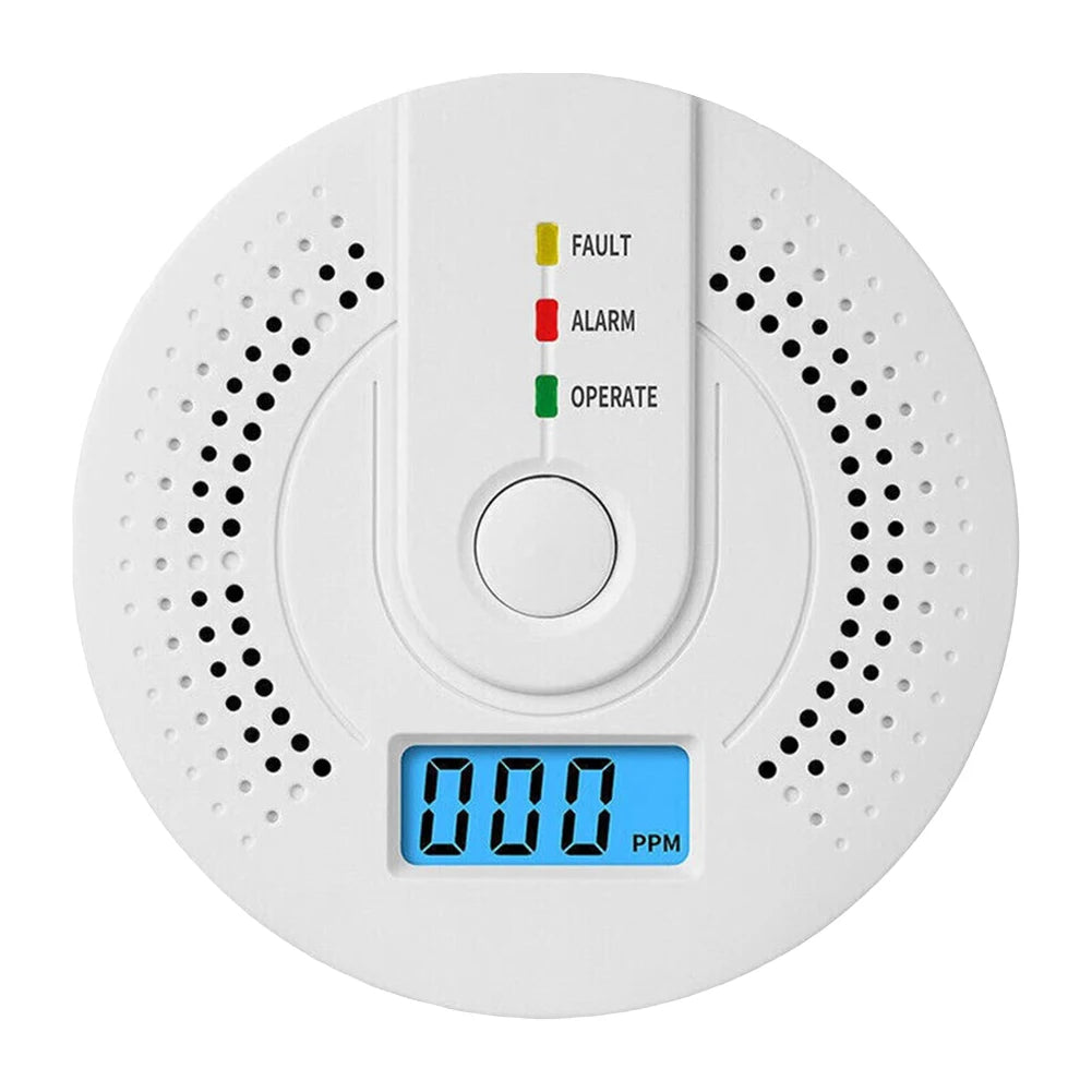Smart Carbon Monoxide Detector Alarm Sound Warning LCD Digital Display Home Indoor Real-Time CO Monitor Poisoning CO Gas Monitor