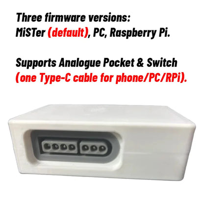 USB Triple SFC/NES/MD Controller To USB-C Interface Adapter 3D Printed Housing 7-Pin Controller Interface