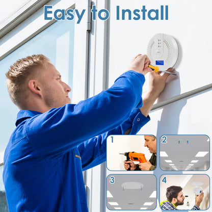 Carbon Monoxide Detector CO Gas Monitor Alarm ith LCD Digital Display AA Battery Powered CO Sensor Detector for Home,Depot,Test