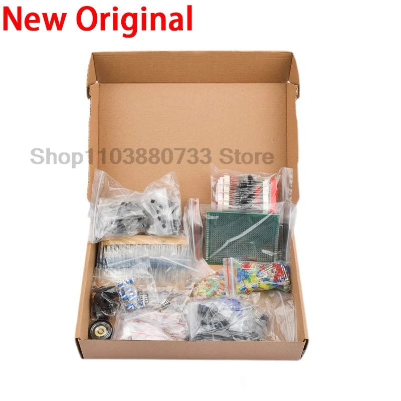 Electronic Components Kit Ultimate Edition Various Common Capacitors Resistors Capacitors T0-92 LED Transistors PCB Board DIP-IC