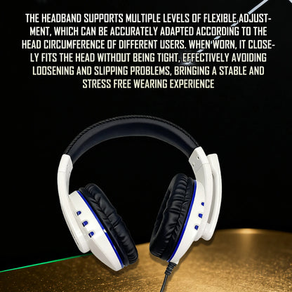 7260 Wired Headset with Mic，Ideal for Work Conferences、Study Documentation、Entertainment Gaming，Compatible with：PS4/PS5/Xbox One