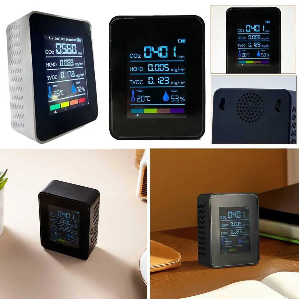 Portable Carbon Dioxide Air Temperature And Humidity Air Quality Monitor