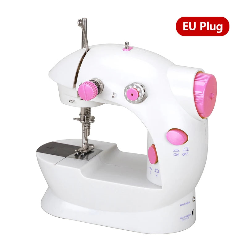 Household Sewing Machine Portable Electric Sewing Machines with Light and Speed Control for Beginner DIY Home Sewing Accessories