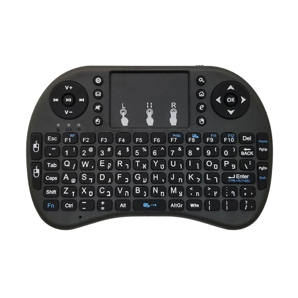 Backlit English Russian Arabic Spain Hebrew  2.4G Air Mouse Android TV Box PC i8 Mini Wireless Keyboard Remote Touchpad
