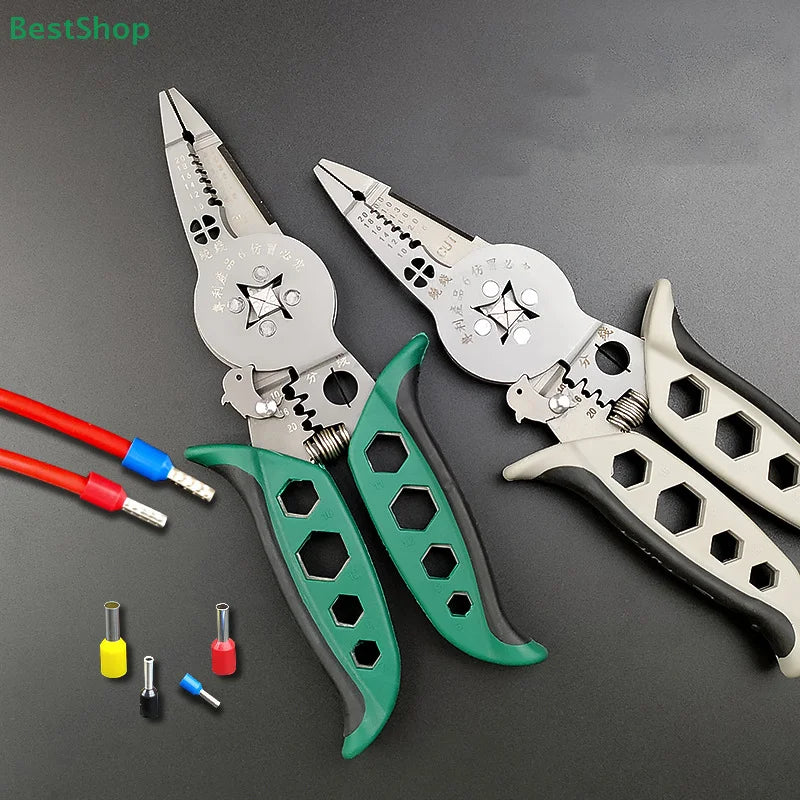 ♥♥♥Multi-functional Electrician's Pliers,Wire Stripping Pliers,Terminal Crimping Pliers Hand Tools