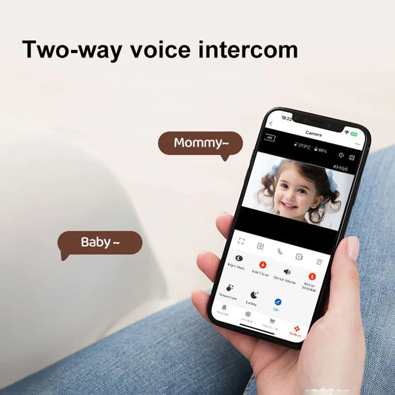 Intelligent baby monitor, high-definition camera, night vision function and two-way communication - modern parenting monitor