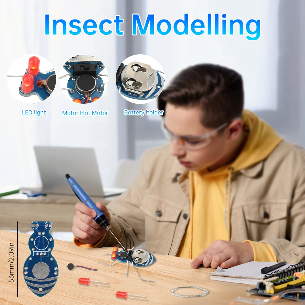 Insect Model Electronic DIY kit Beginners Exercise Welding PCB Built-in Vibration Motor Fun Creative Gifts for Electronic Sports