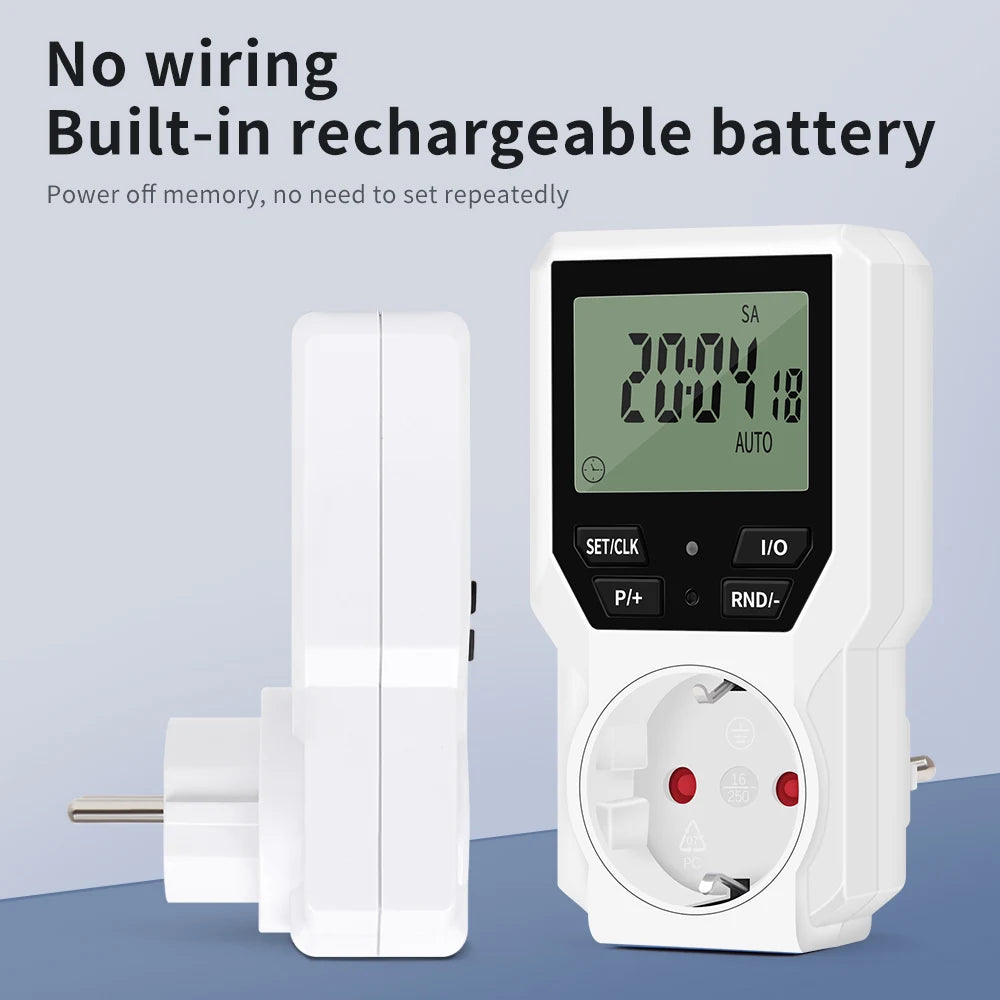 Electronic Timer Switch LCD Digital Time Control Energy Saving  Manager Programmable Socket EU Plug Automatic Surge Protector