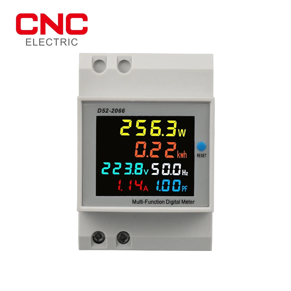 6IN1 din rail AC monitor 110V 220V 380V 100A Voltage Current Power Factor Active KWH Electric energy Frequency meter VOLT AMP