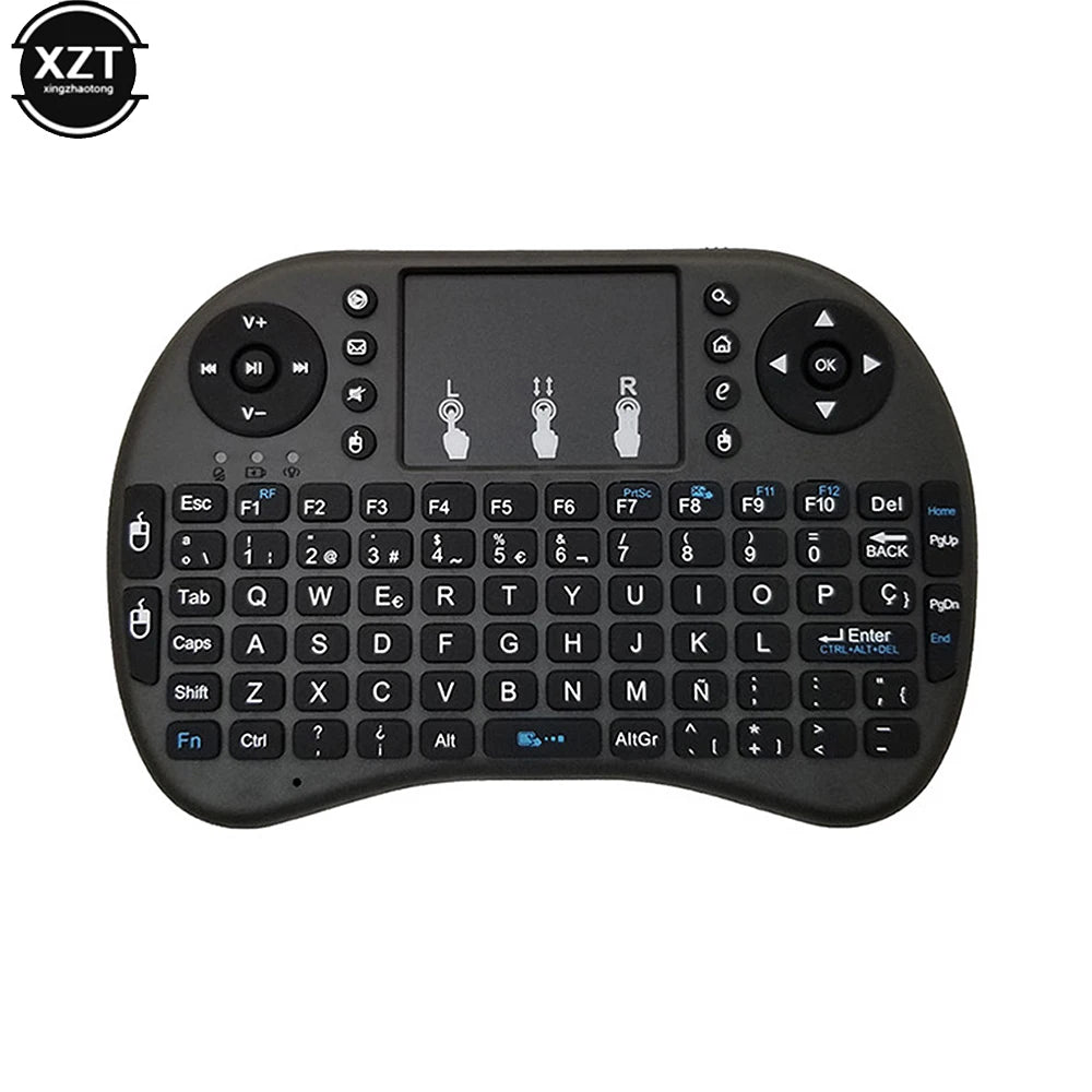 Backlit English Russian Arabic Spain Hebrew  2.4G Air Mouse Android TV Box PC i8 Mini Wireless Keyboard Remote Touchpad