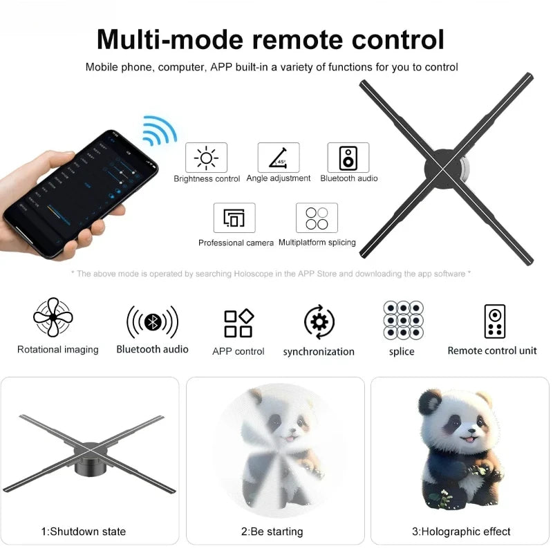 Naked-eye 3D Hologram Projector 14cm Wifi Display Advertising Logo Light LED Sign Holographic Lamp Three-Dimensional Projectors