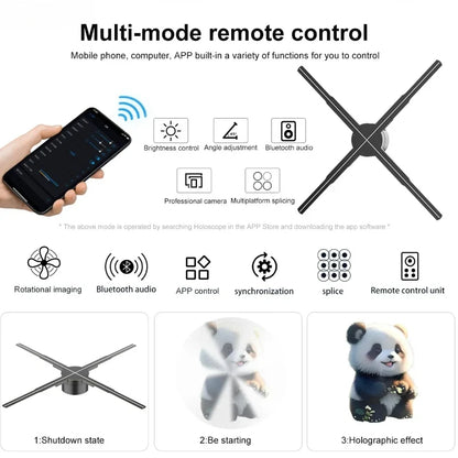 Naked-eye 3D Hologram Projector 14cm Wifi Display Advertising Logo Light LED Sign Holographic Lamp Three-Dimensional Projectors