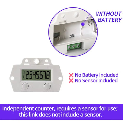 8-Digit Electronic Digital Counter, High-Frequency Punch Counter, No Voltage Counting, No Battery Included, No Sensor Included