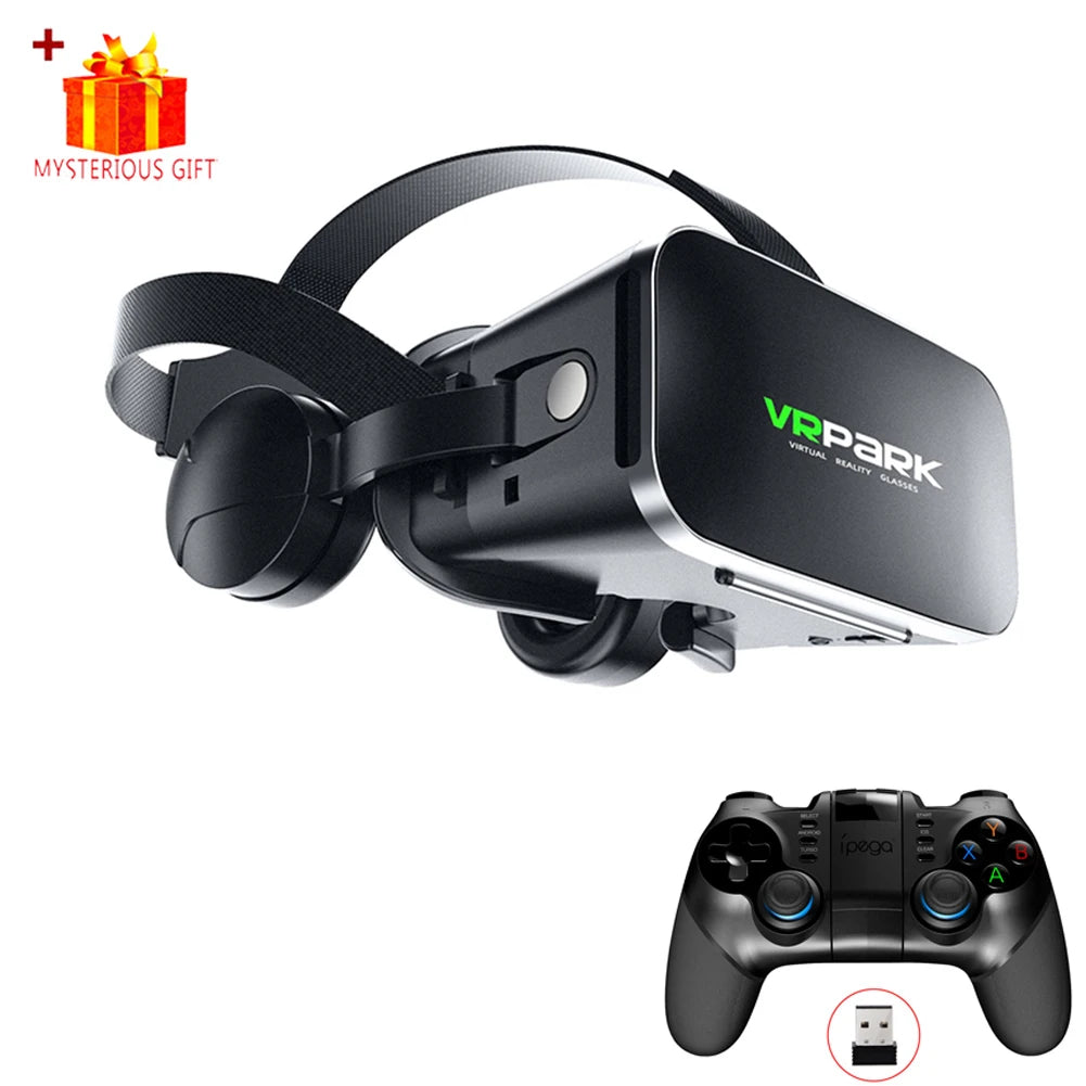 Virtual Reality VR Glasses 3D Headset Bluetooth Devices Smart Phone Helmet Goggles Lenses Smartphone Viar Headphones Cell Mobile