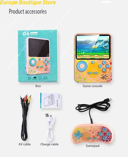 2025 G6 Game Console 3.5 Inch Screen Handheld Portable Support 2 Players Video Gaming Machine for Kids